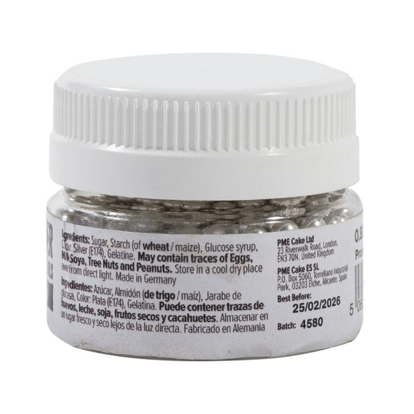 PME Silver 4mm Sugar Pearls 25g