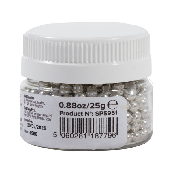PME Silver 4mm Sugar Pearls 25g