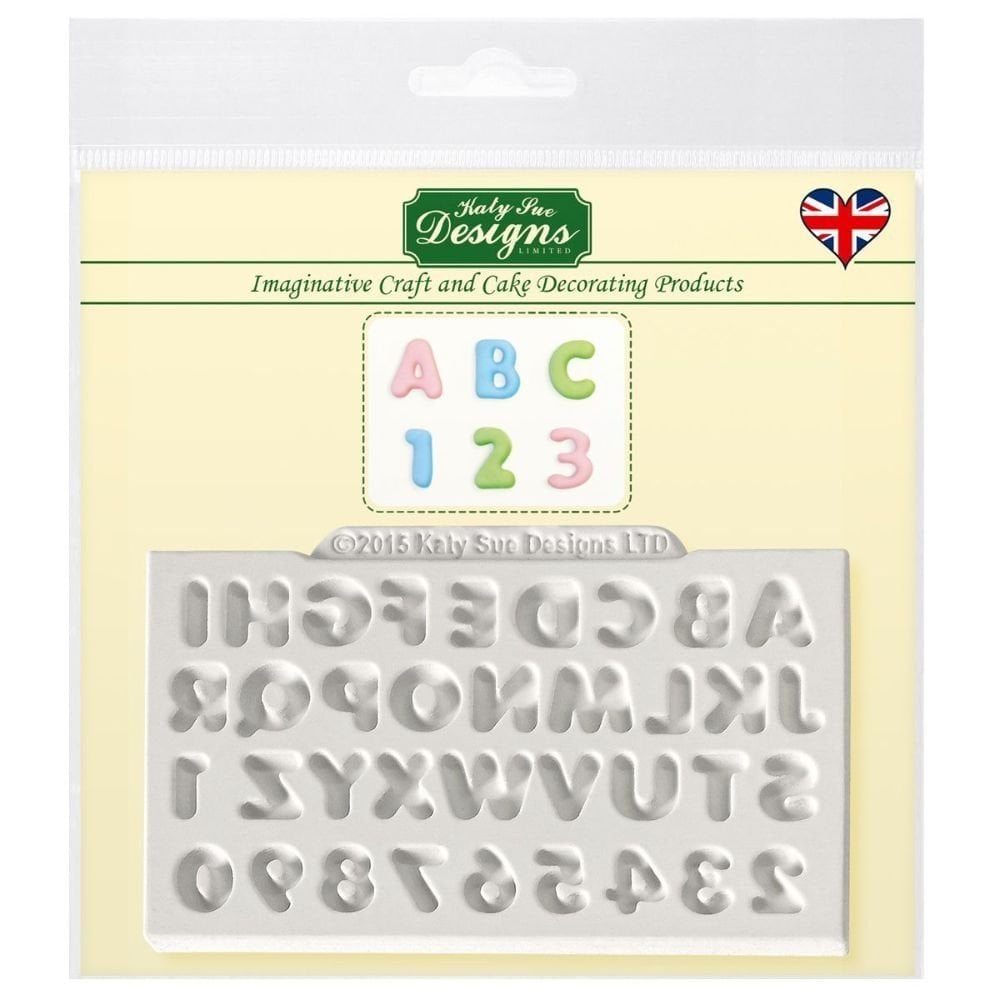 Katy Sue Designs Mini Domed Alphabet & Numbers Silicone Mould