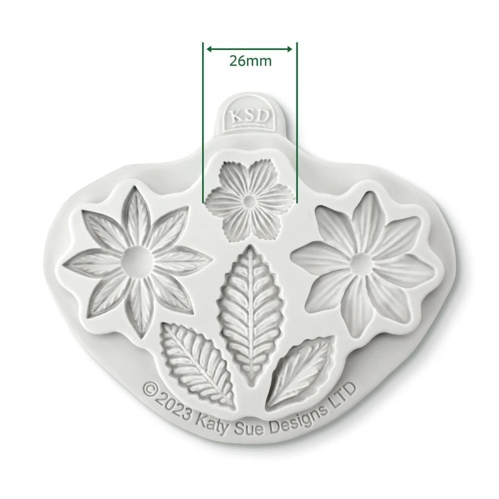 Katy Sue Designs Fantasy Flowers & Leaves Silicone Mould