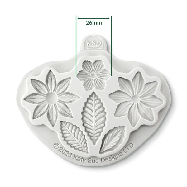Katy Sue Designs Fantasy Flowers & Leaves Silicone Mould