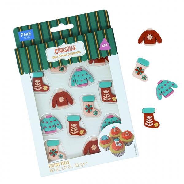 PME Festive Feels Christmas Sugar Decorations x 12