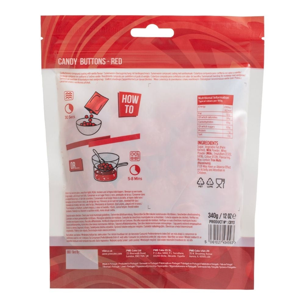 PME Red Candy Buttons 340g