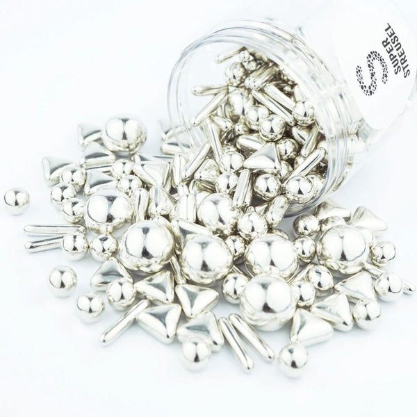 Super Streusel Silver Rods And Balls Mix 90g