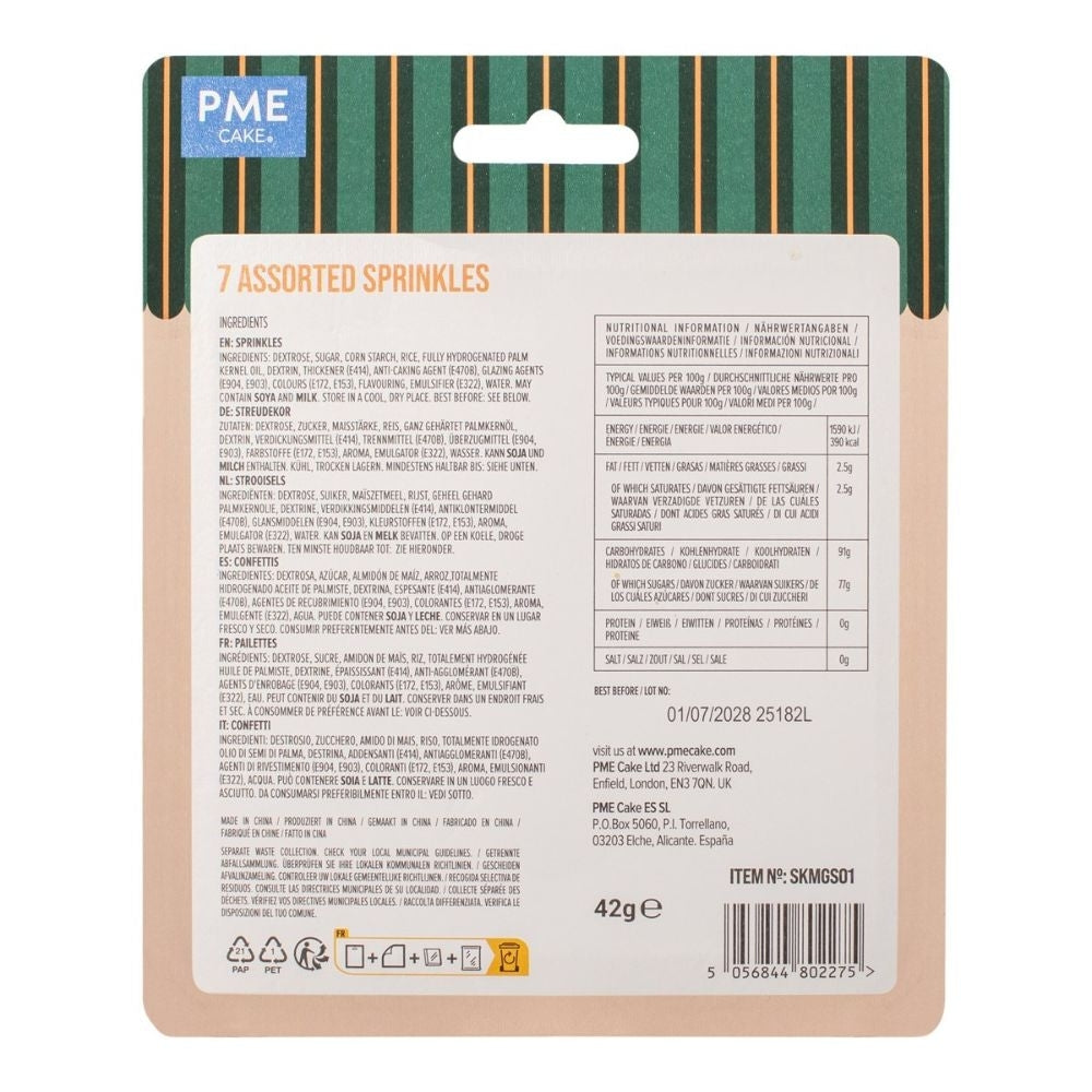 PME Metallic Assorted Christmas Sprinkles 42g