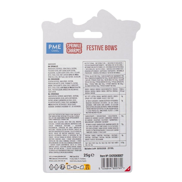 PME Festive Bows Sprinkle Charms 25g