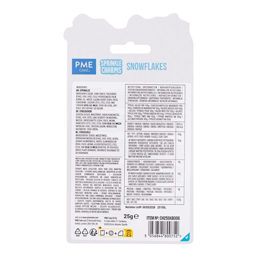 PME Snowflakes Sprinkle Charms 25g