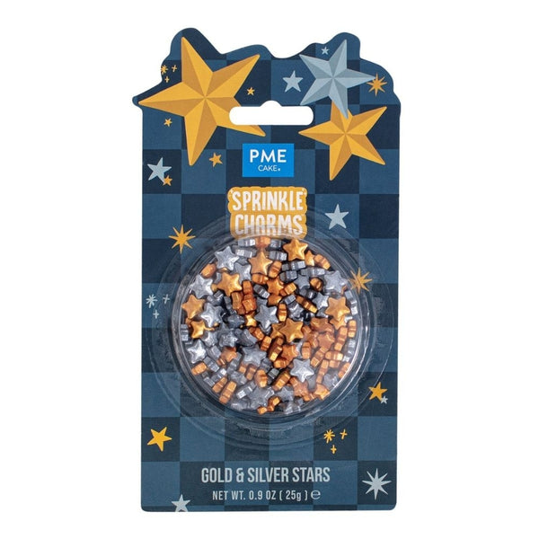 PME Gold & Silver Stars Sprinkle Charms 25g