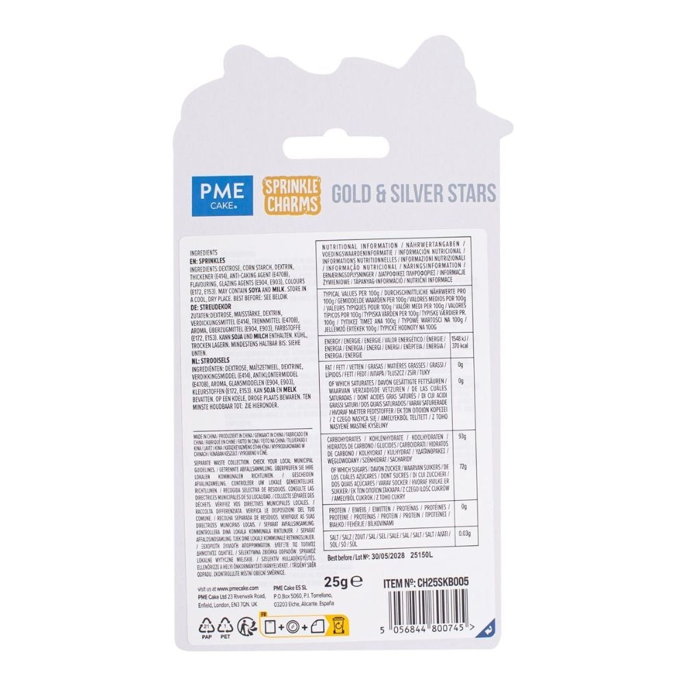 PME Gold & Silver Stars Sprinkle Charms 25g