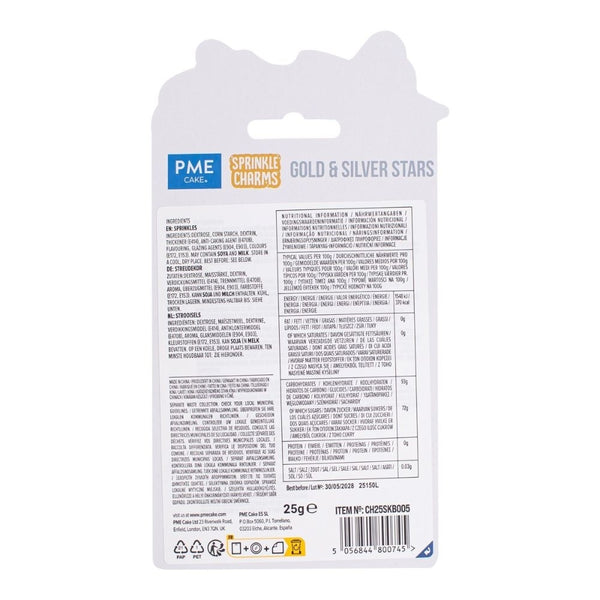 PME Gold & Silver Stars Sprinkle Charms 25g