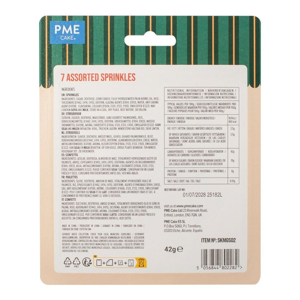 PME Classic Assorted Christmas Sprinkles 42g