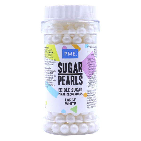 PME White 7mm Sugar Pearls 90g