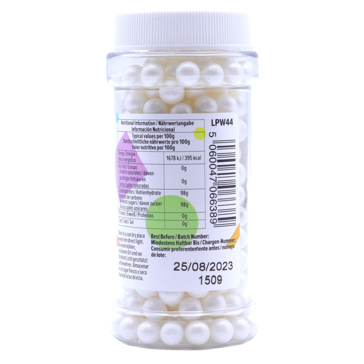 PME White 7mm Sugar Pearls 90g