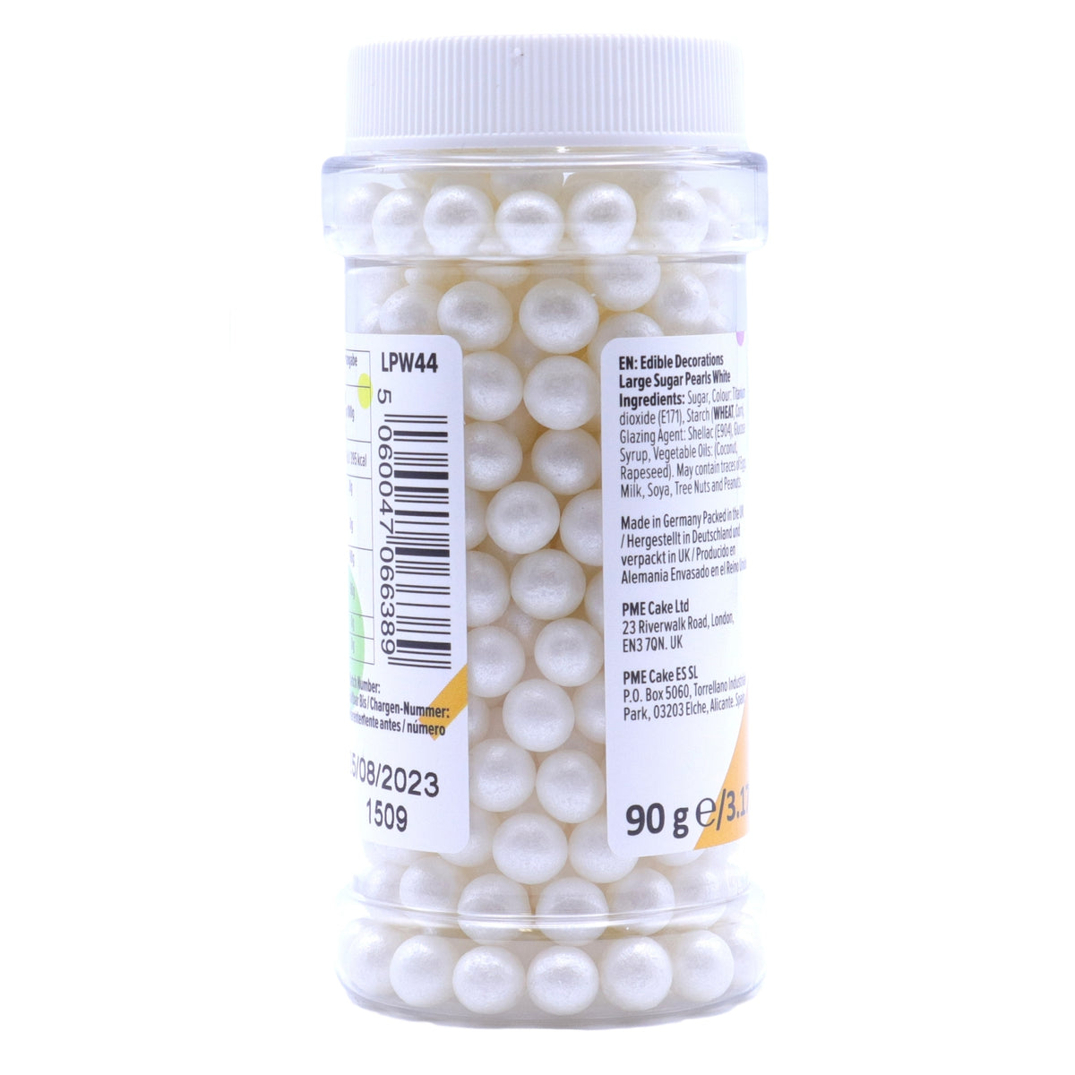 PME White 7mm Sugar Pearls 90g