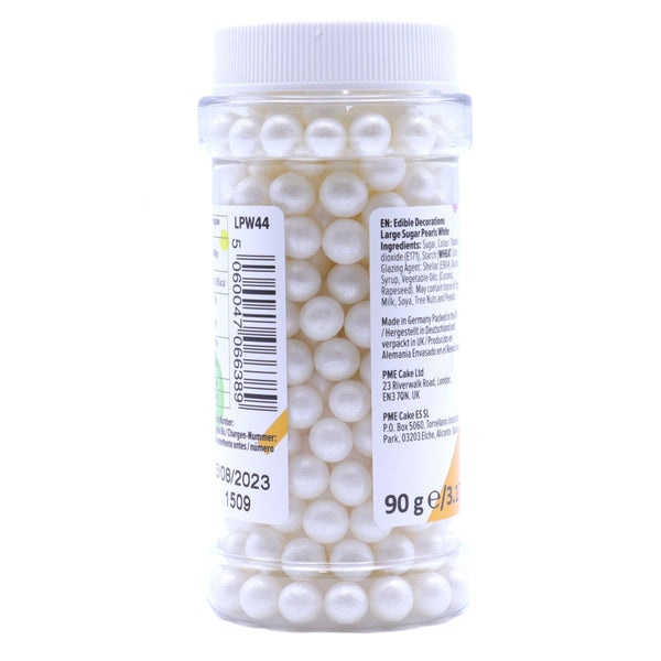 PME White 7mm Sugar Pearls 90g