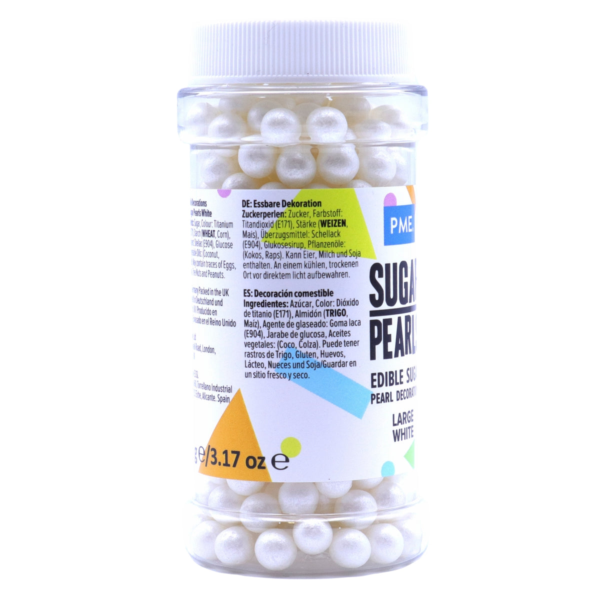 PME White 7mm Sugar Pearls 90g