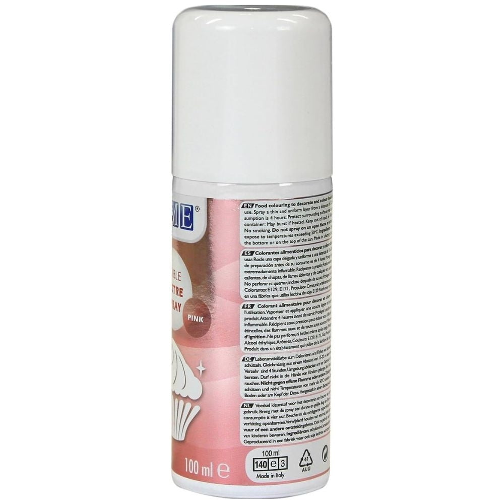 PME Pink Edible Lustre Spray Icing Colouring 100ml