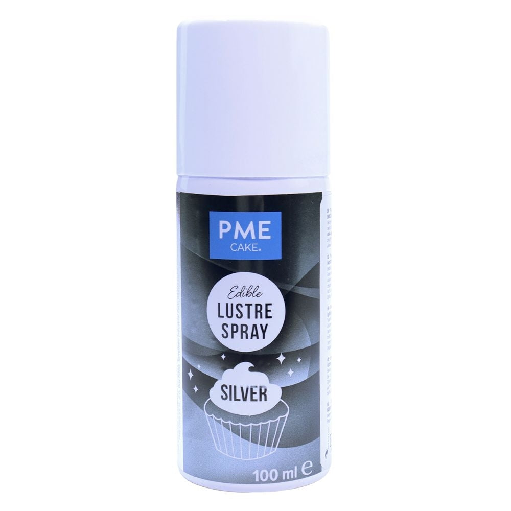 PME Silver Edible Lustre Spray Icing Colouring