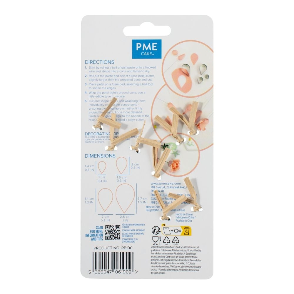 PME Rose Petal Icing Cutter Set Of 4