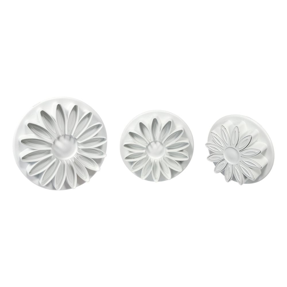 PME Sunflower, Daisy & Gerbera Veined Plunger Cutter Set Of 3
