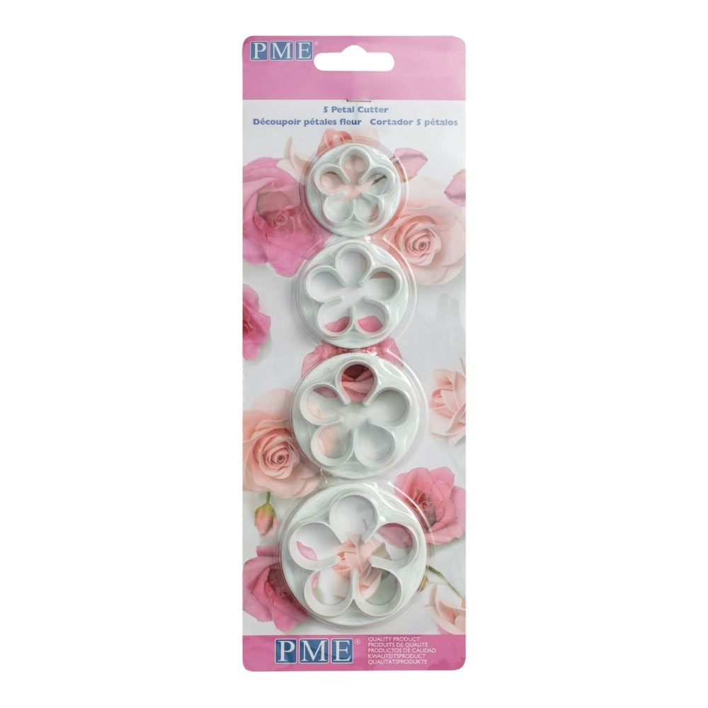 PME Floral 5 Petal Icing Cutters Set Of 4