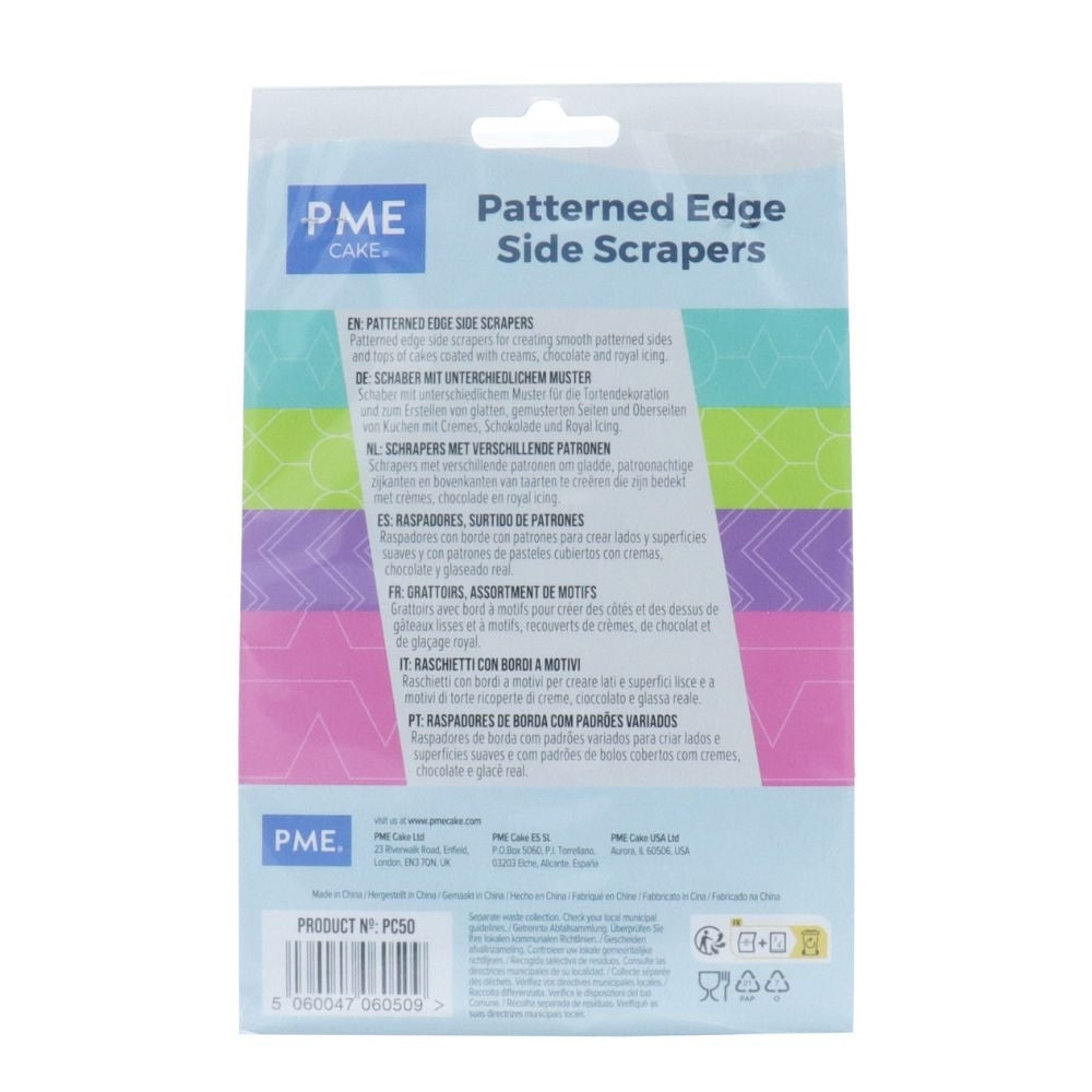 PME Patterned Edge Side Scrapers Pack Of 4