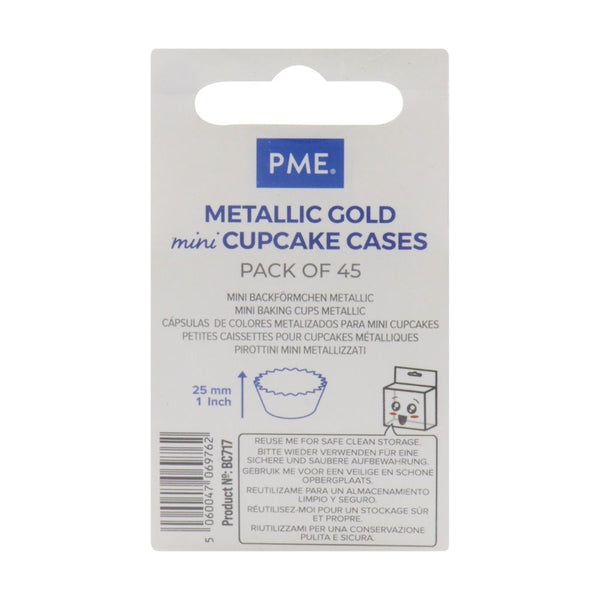 PME Gold Mini Baking Cases x 45