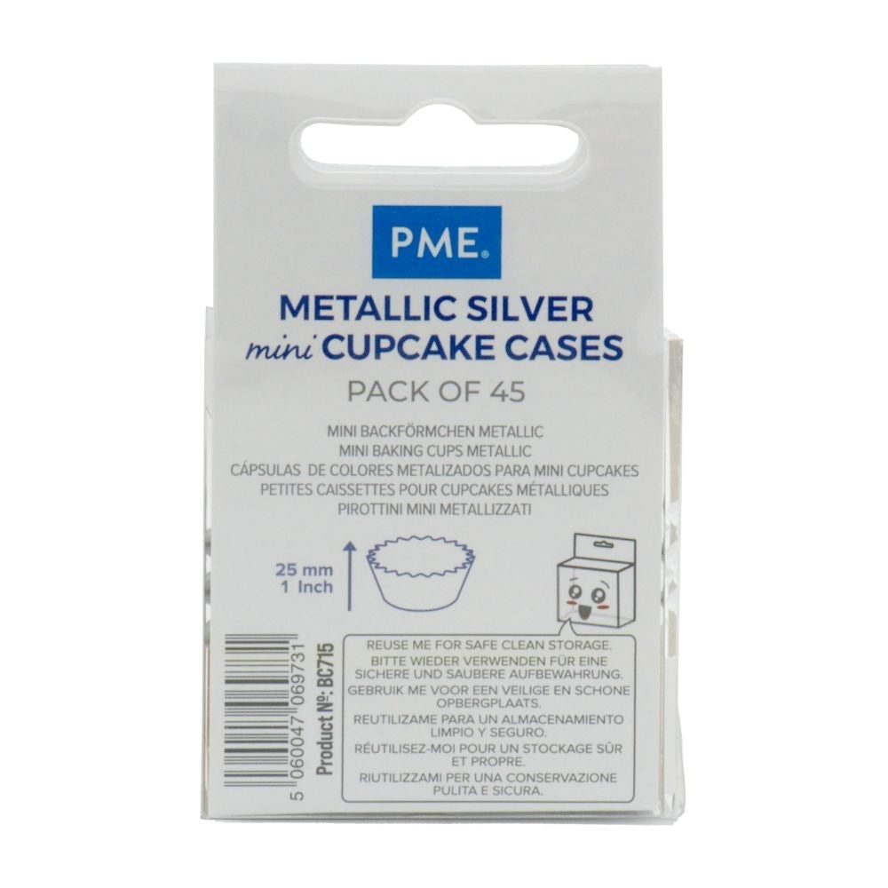 PME Silver Mini Baking Cases x 45
