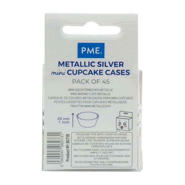 PME Silver Mini Baking Cases x 45