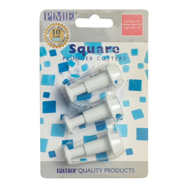 PME Mini Square Plunger Cutters Set Of 3