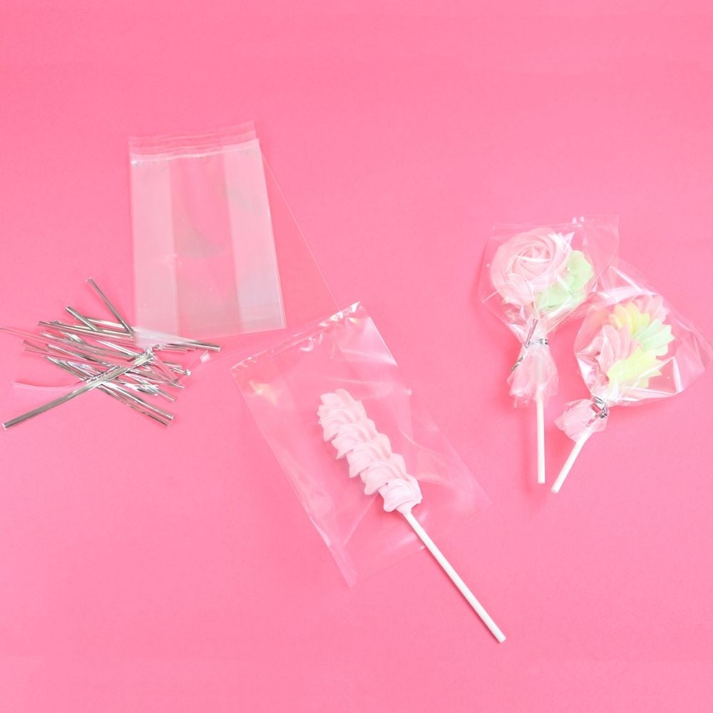 PME Lollipop Bags With Silver Ties Pack Of 25