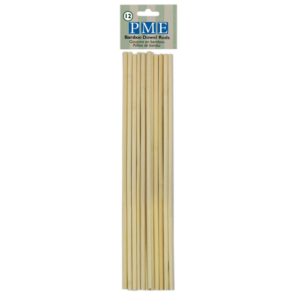 PME Bamboo Wooden Dowels Pack Of 12