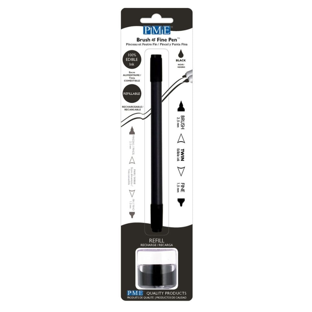PME Black Brush & Fine Edible Ink Pen