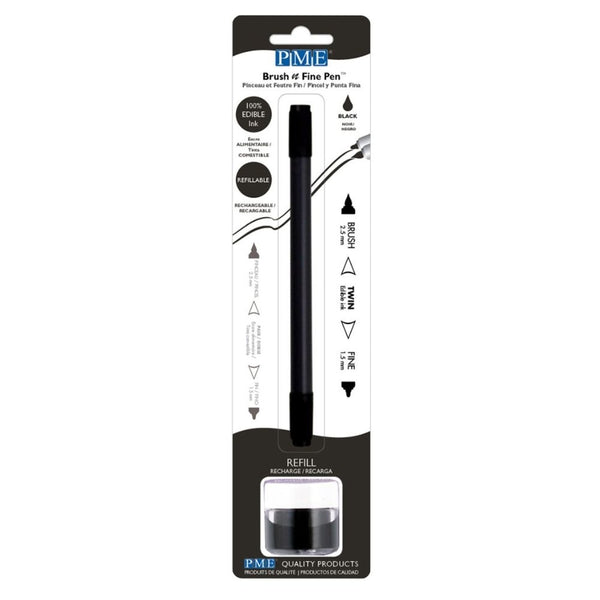 PME Black Brush & Fine Edible Ink Pen