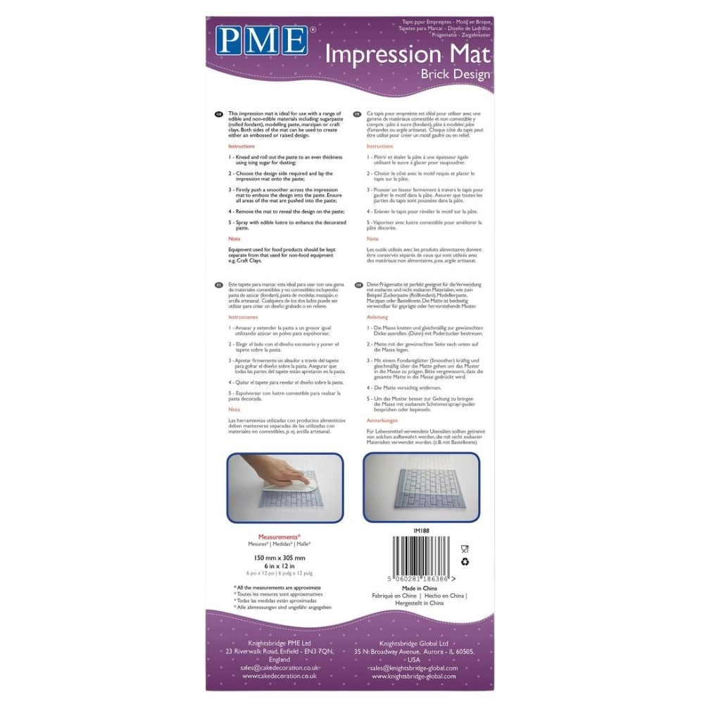 PME Brick Design Impression Mat