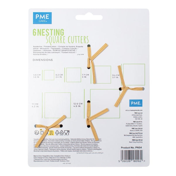 PME Square Cutters Set Of 6