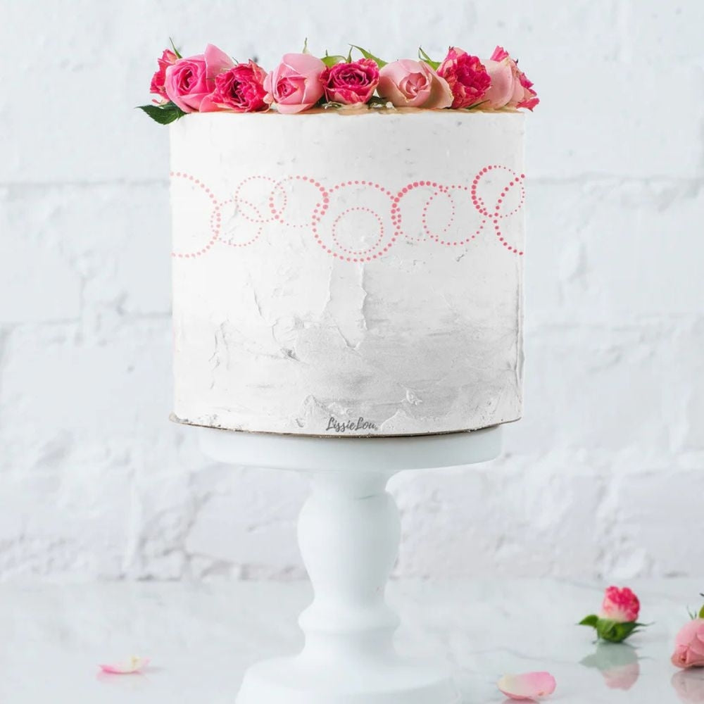 LissieLou Blowing Bubbles Cake Border Icing Stencil