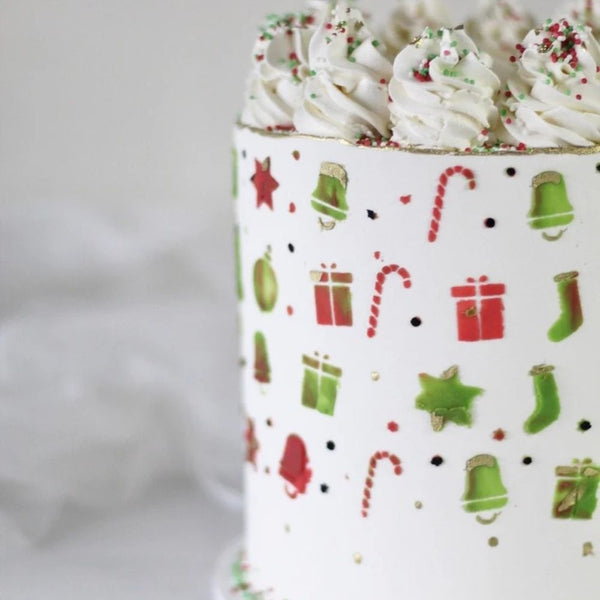 LissieLou Christmas Cheer Full Size Cake Icing Stencil