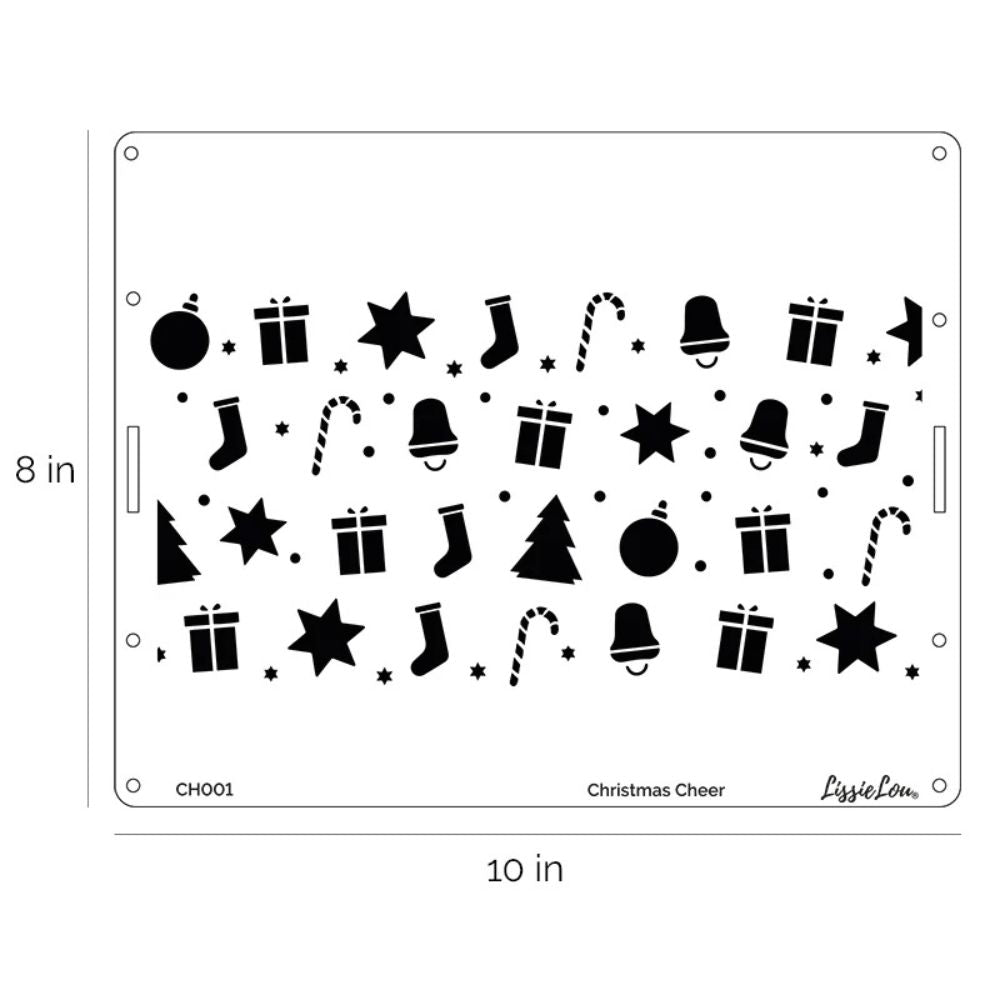 LissieLou Christmas Cheer Full Size Cake Icing Stencil