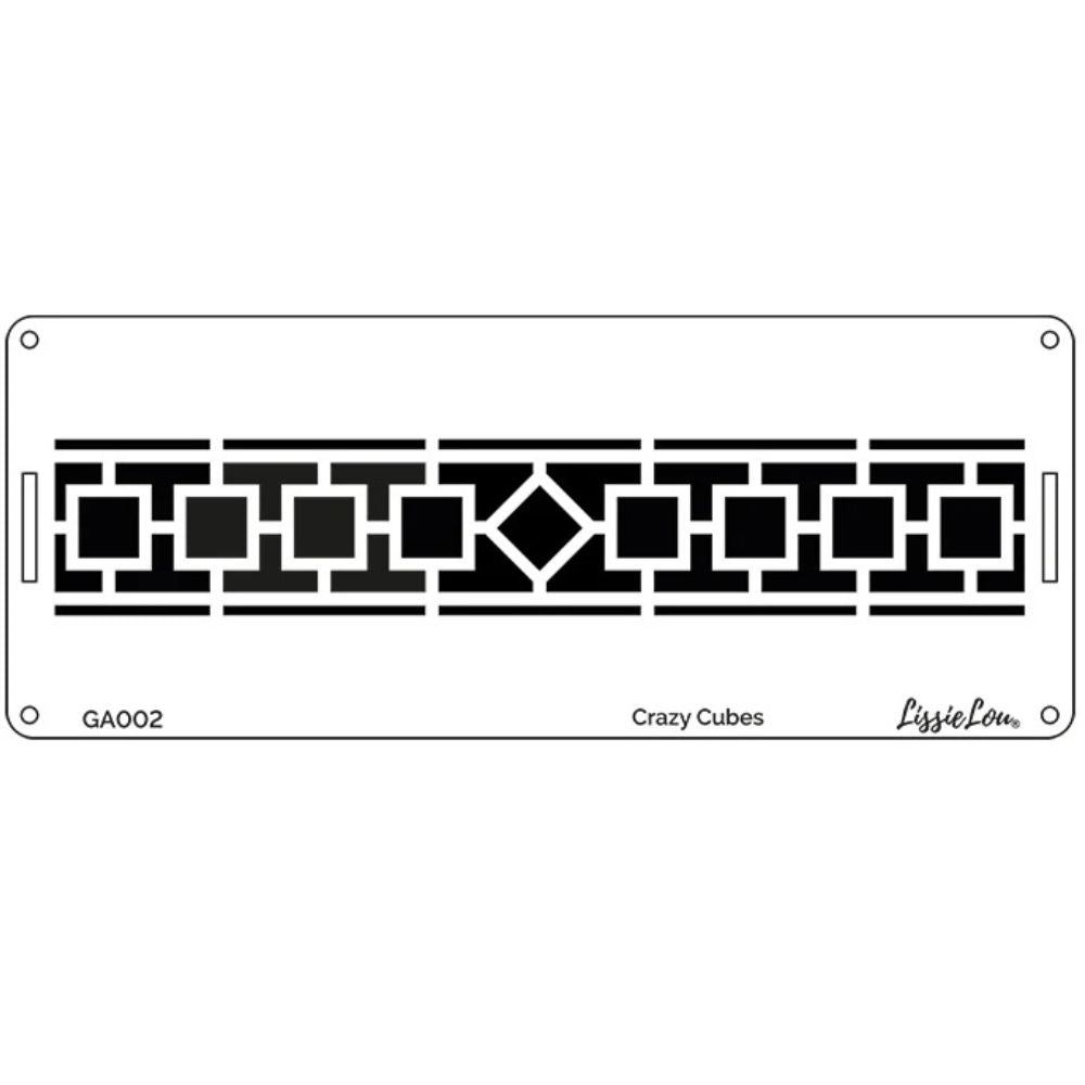 LissieLou Crazy Cubes Cake Border Icing Stencil