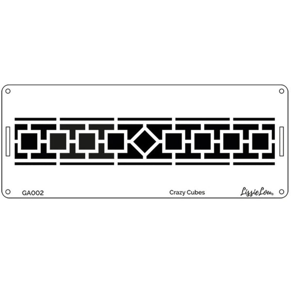 LissieLou Crazy Cubes Cake Border Icing Stencil
