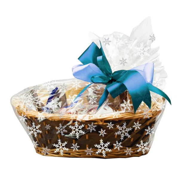 Anniversary House Snowflake Cello Basket Bag With Twist Ties Pack Of 6