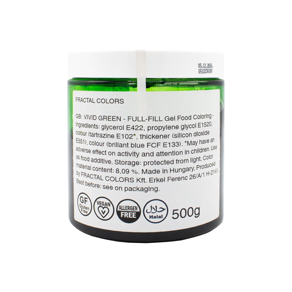 Fractal Colors Vivid Green Fullfill Gel Food Colour 500g