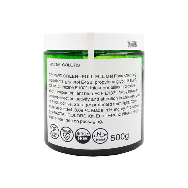 Fractal Colors Vivid Green Fullfill Gel Food Colour 500g