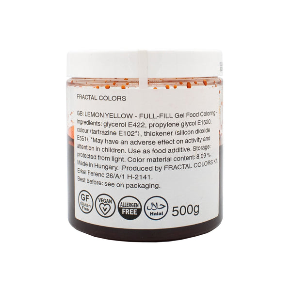 Fractal Colors Lemon Yellow Fullfill Gel Food Colour 500g