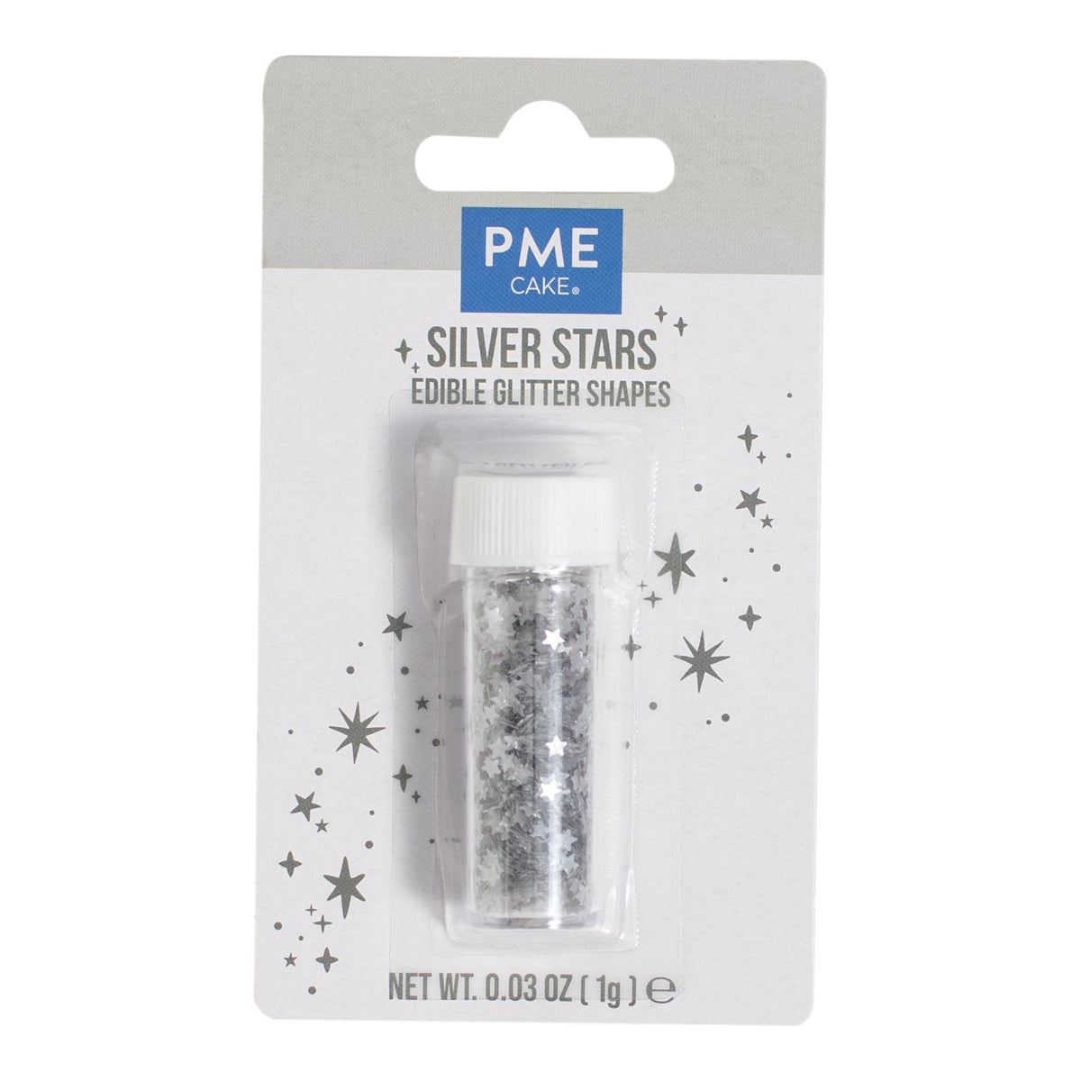PME Silver Stars - Edible Glitter 1g