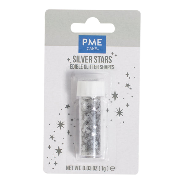 PME Silver Stars - Edible Glitter 1g