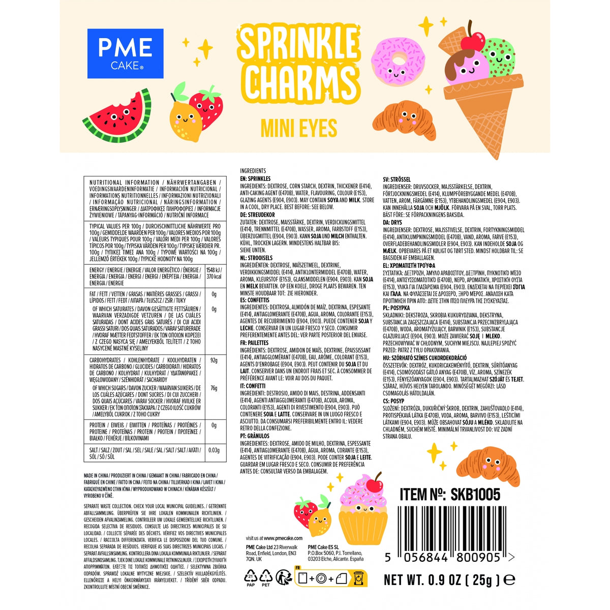 PME Mini Eyes Sprinkle Charms 25g