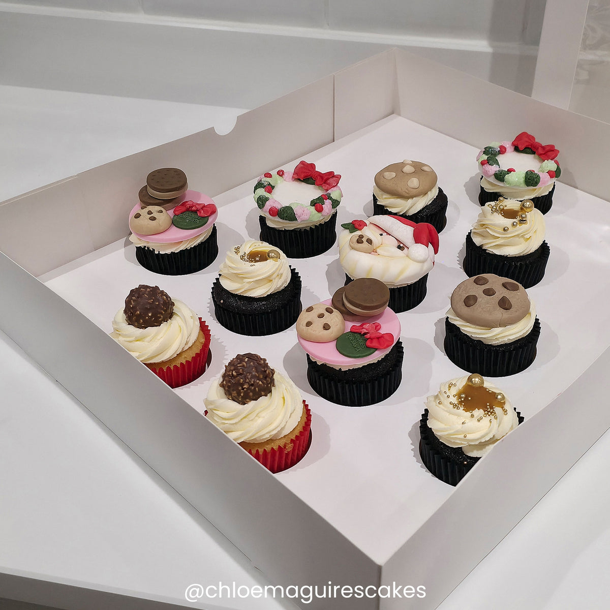 Simply Making White Christmas Tree Cupcake Box - Holds 12