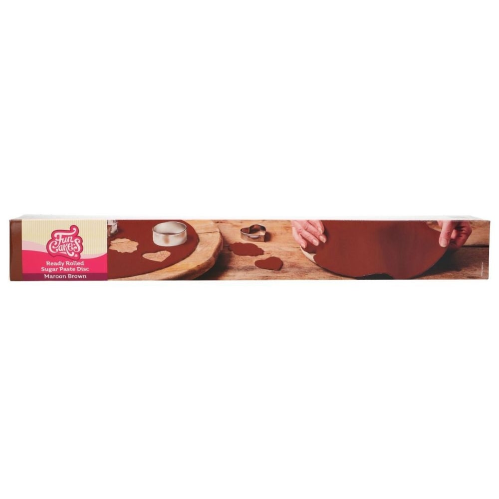 FunCakes Maroon Brown Ready Rolled Sugarpaste Disc